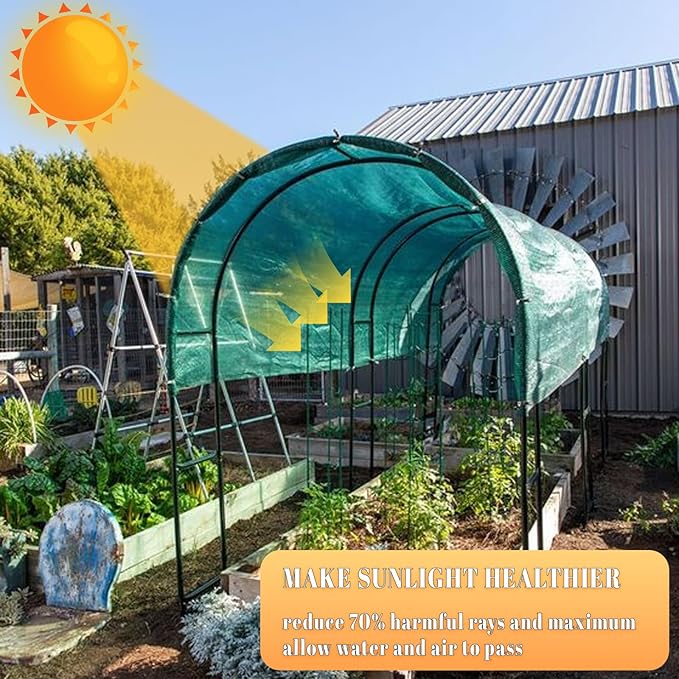 Cool Area 70% 6x12ft Sunblock Shade Cloth Cover Mesh UV Resistant Net for Garden Flower Plant Greenhouse, Dark Green