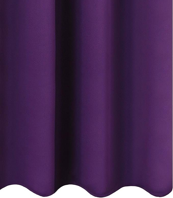 LEMOMO Purple Thermal Blackout Curtains/52 x 72 Inch/Set of 2 Panels Room