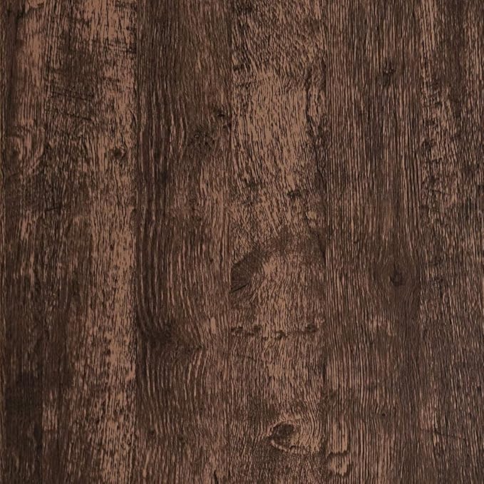 Dimoon 470''x17.7 Dark Brown Wood Peel and Stick Wallpaper Wood Contact Paper