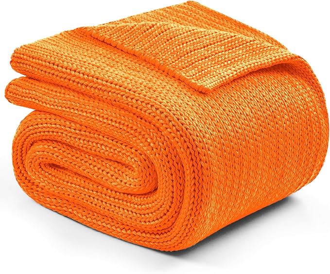 L'AGRATY Knitted Weighted Blanket - 60"x80" 20lbs Cooling Chunky Knit Heavy Blanket for Adults Braided Crochet Throw Thick Cable Yarn Knit Decorative No Beads Evenly Weighted Machine Washable