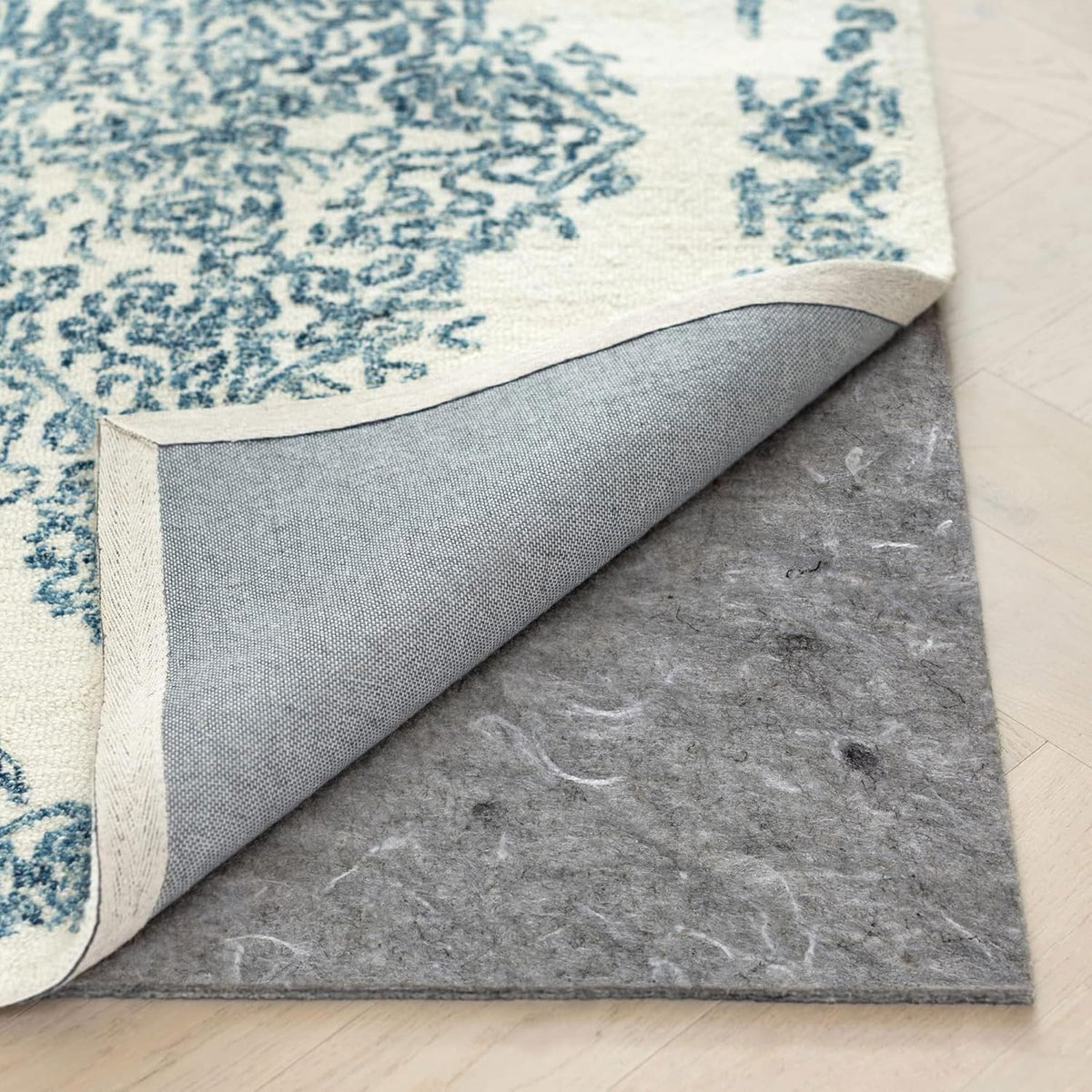 RUGPADUSA - Dual Surface - 9'x12' - 1/8" Thick - Felt + Rubber - Non-Slip Backing Rug Pad - Adds Low-Profile Comfort and Protection