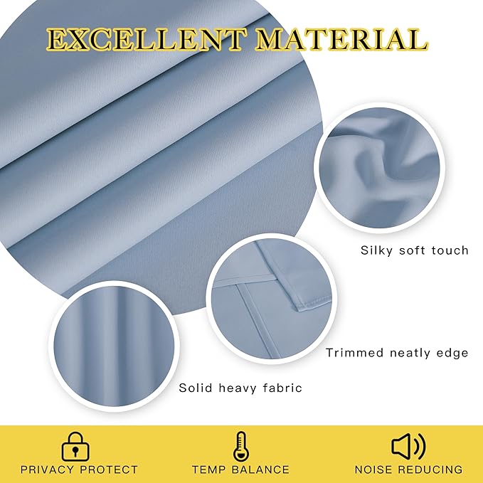 NICETOWN Blackout Curtains 84 Inch Length, Thermal Insulated Curtains