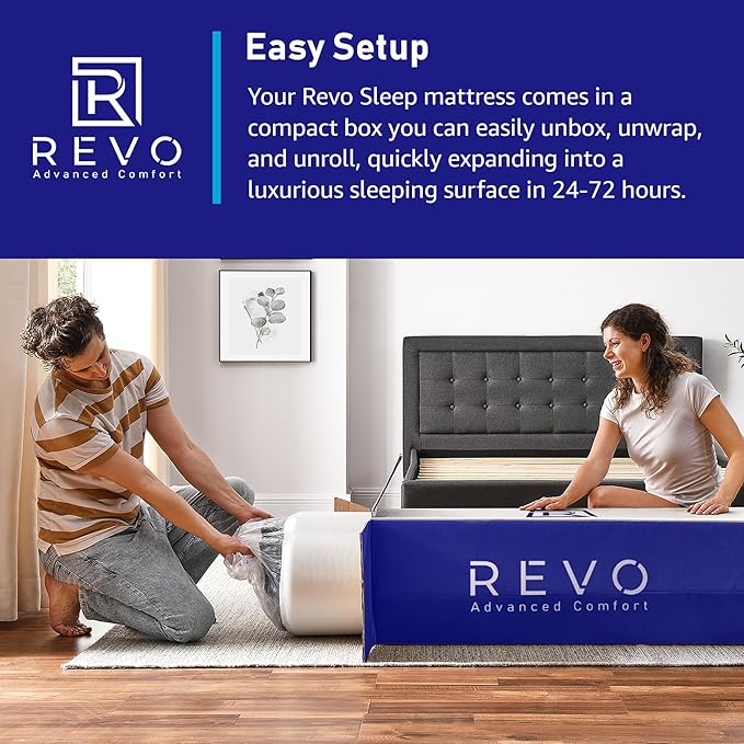 REVO Sleep Gel Memory Foam Mattress, 12-Inch Full – Cooling Gel Foam Mattress with Plush Comfort, Pressure Relief & Balanced Support – Ideal for Teens or Guest Bedrooms