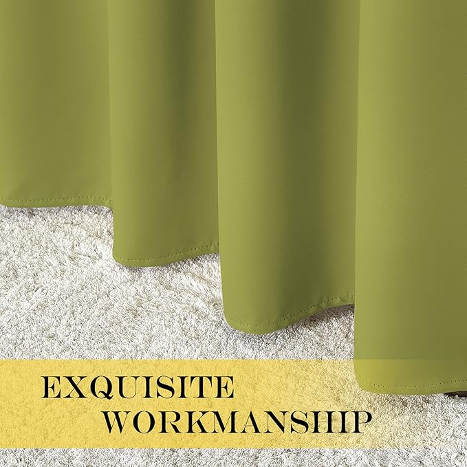 NICETOWN Fresh Green Blackout Curtains 84 inch Length, Grommet Top Room