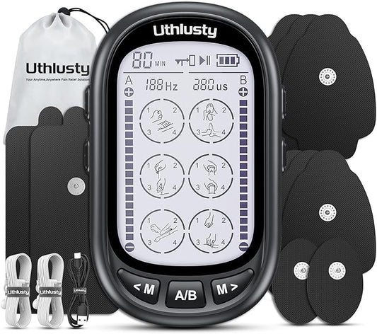 TENS Unit Muscle Stimulator for Pain Relief Therapy – 24 Modes TENS Machine & EMS Massager, Period Simulator Machine for Men & Women, Portable Muscle Stimulator for Back, Shoulder, and Neck Pain