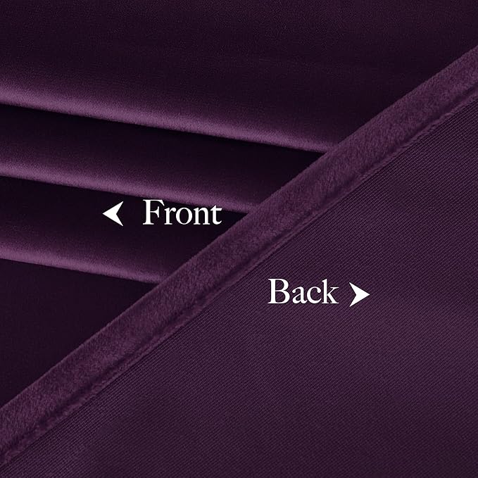 NICETOWN Purple Velvet Curtains 90 inch Long