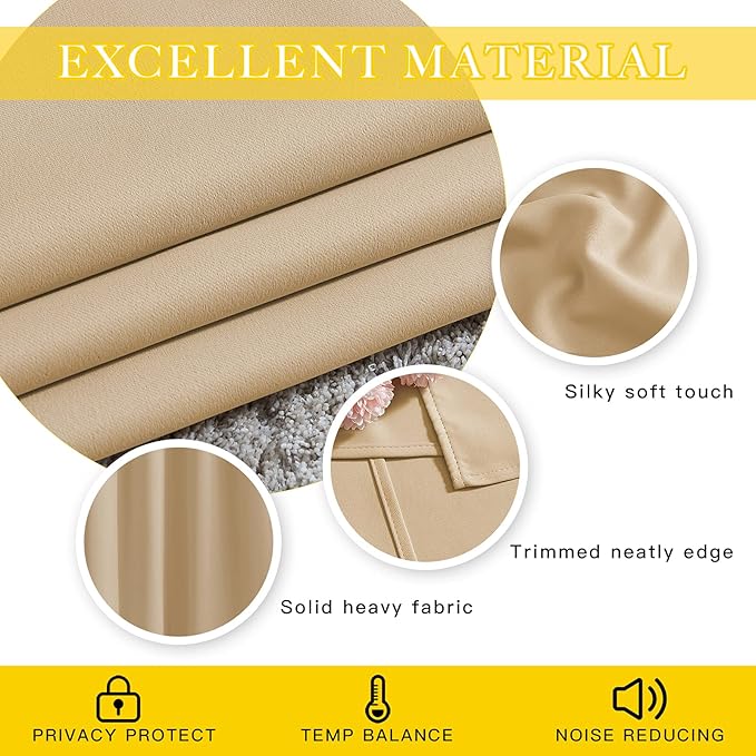 NICETOWN Blackout Living Room Curtain 118 inch Length, Grommet Thermal Curtain