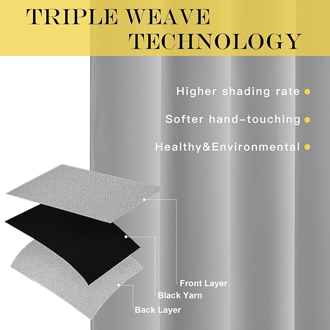NICETOWN Blackout Bedroom Curtain 120 inches Long