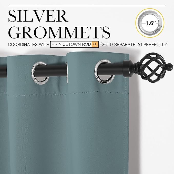 NICETOWN Modern Blackout Curtains Noise Reducing, Thermal Insulated and Privacy