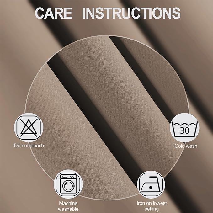 LEMOMO Blackout Curtains 52 x 120 Inch Long Cappuccino Curtains Set of 2 Panels
