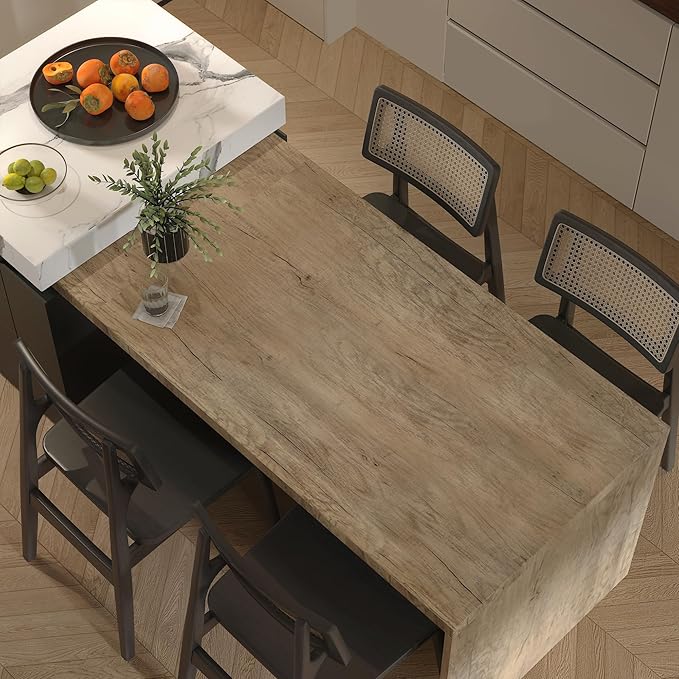 BOMENG 16"x354" Thick Brown Oak Wood Wallpaper Peel and Stick Wood Contact