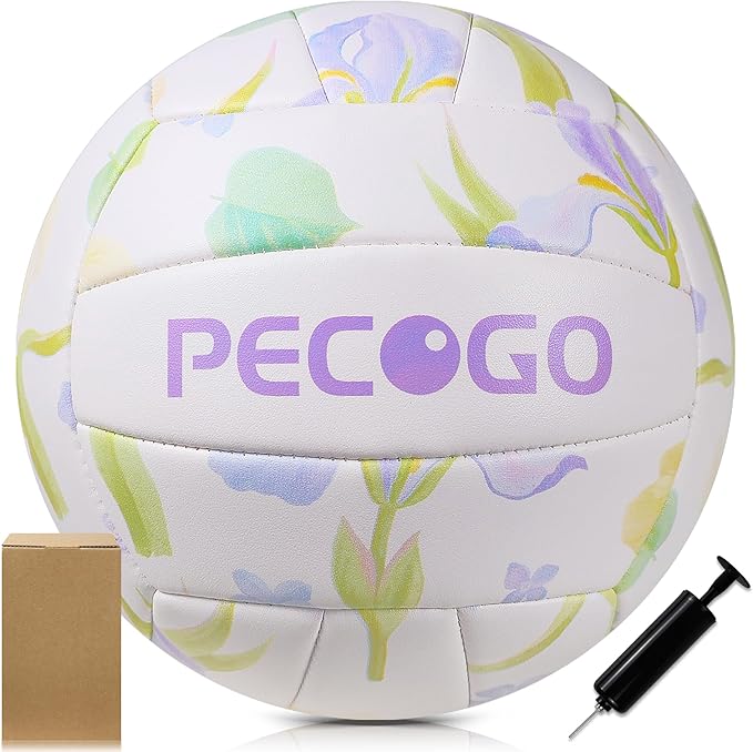 Volleyball Size 5 PU Leather Soft Indoor Outdoor Volleyballs Sports Training Game Play Ball for Beginner, Teenager, Adult, 8.2