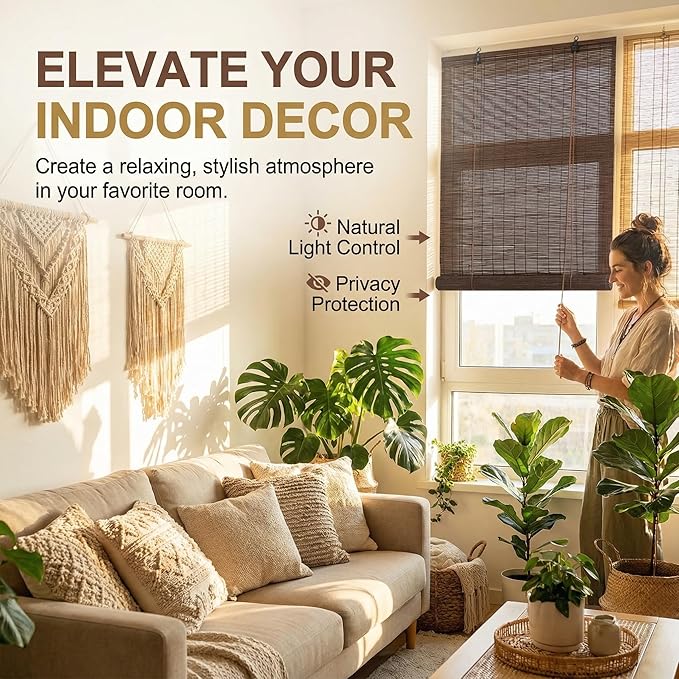 Bamboo Blinds for Interior Windows, Custom Bamboo Shades for Indoor Windows
