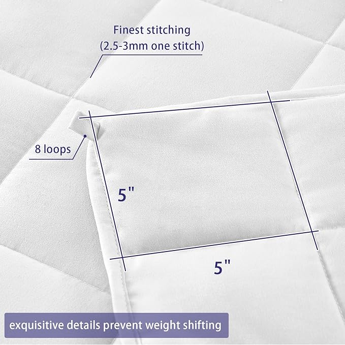 yescool Weighted Blanket for Adults (30 lbs, 88” x 104”, White) Cooling Heavy Blanket for Sleeping Perfect for 290-310 lbs, King Size Breathable Blanket with Premium Glass Bead