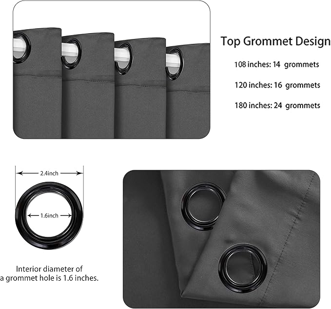 BONZER Extra Wide Room Divider Curtain Total Privacy Wall Grommet Top Thermal