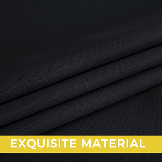 NICETOWN 95 Inch Blackout Curtains, Grommet 2 Panels Thermal Insulated Black