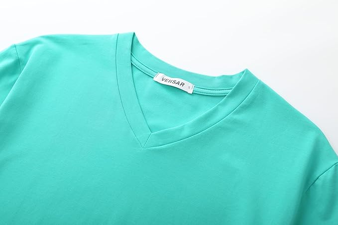 VEIISAR Premium V Neck T Shirts for Men - Modern Fitted Tees Vneck Undershirts