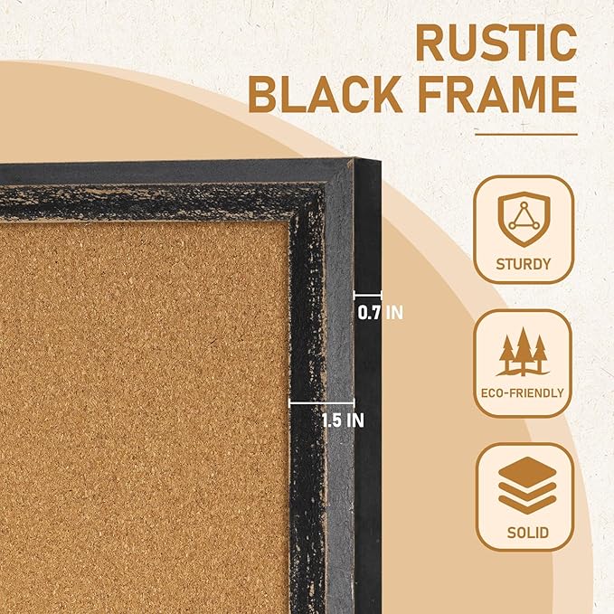 DOLLAR BOSS Cork Board for Office 24 X 18 Inches Cork Boards for Walls Bulletin