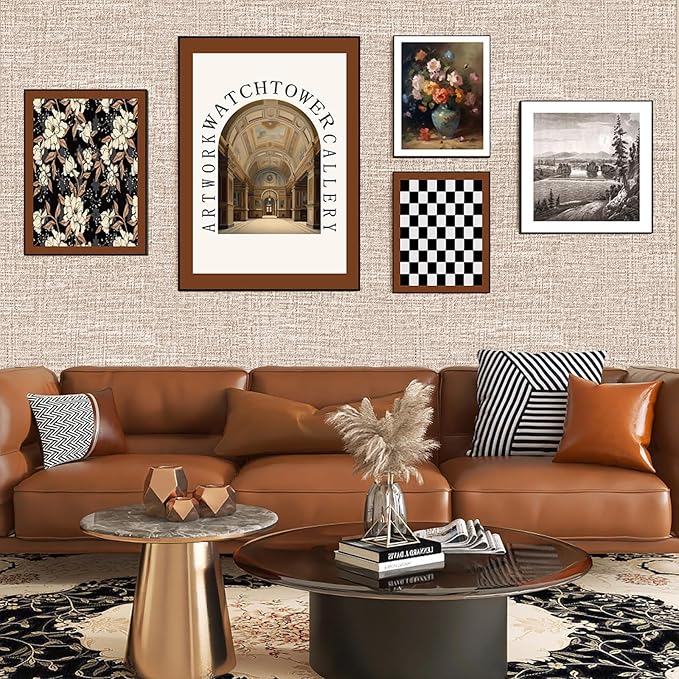 Amiya Grasscloth Khaki Wallpaper 17.3"x80" Peel and Stick Tan Faux Fabric Linen