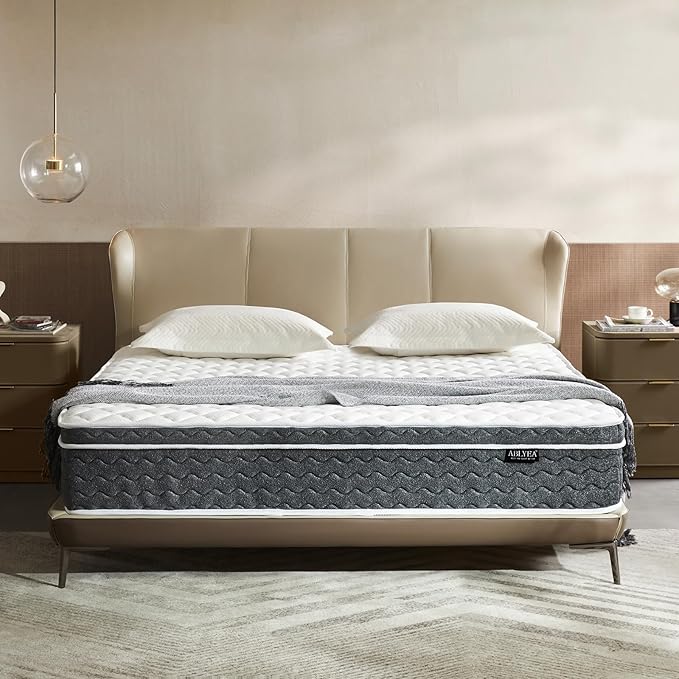 Queen Mattress 10 Inch Queen Mattress in a Box - Memory Foam & Individually Pocket Coils Springs | Pressure Relief | Motion Isolation, Edge Support | CertiPUR-US Certified | Medium Firm