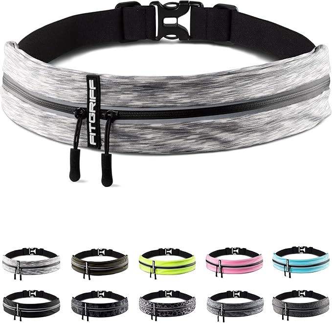 Fitgriff® Running Belt for Men & Women - Secure Jogging Pouch for Phone, Keys & Essentials - For All Cell Phones