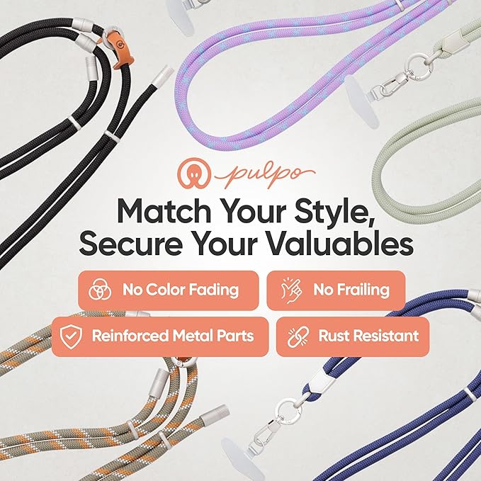 Pulpo 2-in-1 Cell Phone Wrist Strap and Lanyard Lavender & Blue - Anti Theft Phone Lanyard for Men & Women, Wrist Straps for Phones, Lanyards for Smartphones, Adjustable Cellphone Leash & Strap Tether