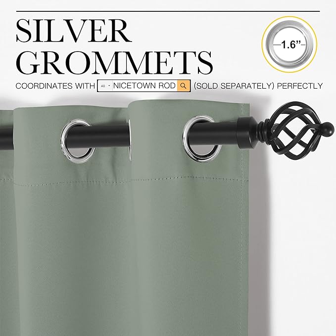 NICETOWN Bedroom Curtain Panels Blackout Draperies, Thermal Insulated Solid