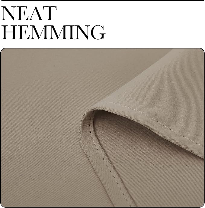 NICETOWN Taupe Blackout Curtains 120" Long