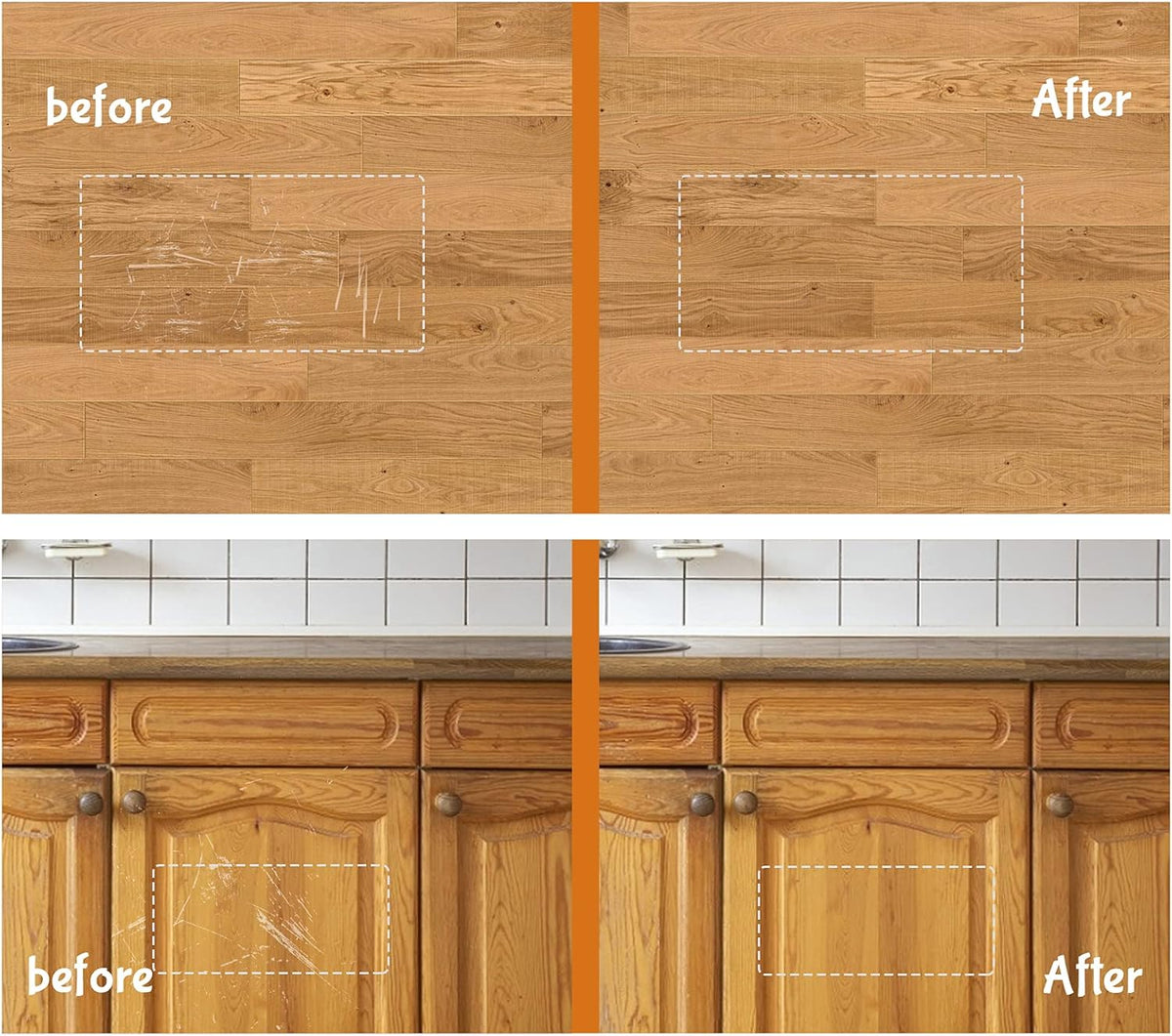REALINN Wood Furniture Repair Kit 8 Light Colors- Wood Fillers and Touch Up Markers, Repair Scratch, Cracks, Discoloration for Wooden Door, Floor, Table, Cabinet