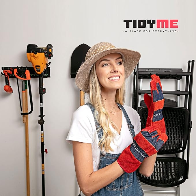 TIDYME Garage Wall Organizer | 32" Heavy-Duty Tool Storage Rack | Adjustable