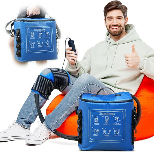 Ice Machine for Knee After Surgery, Cold Therapy Machine Portable Cooling Universal Cold Packs System for Pain Relief/Knee/Shoulder