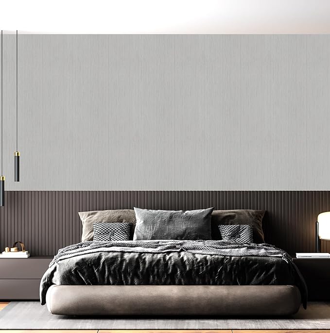 Grey Grasscloth Peel and Stick Wallpaper Texture Contact Paper A Set of 15.7" X
