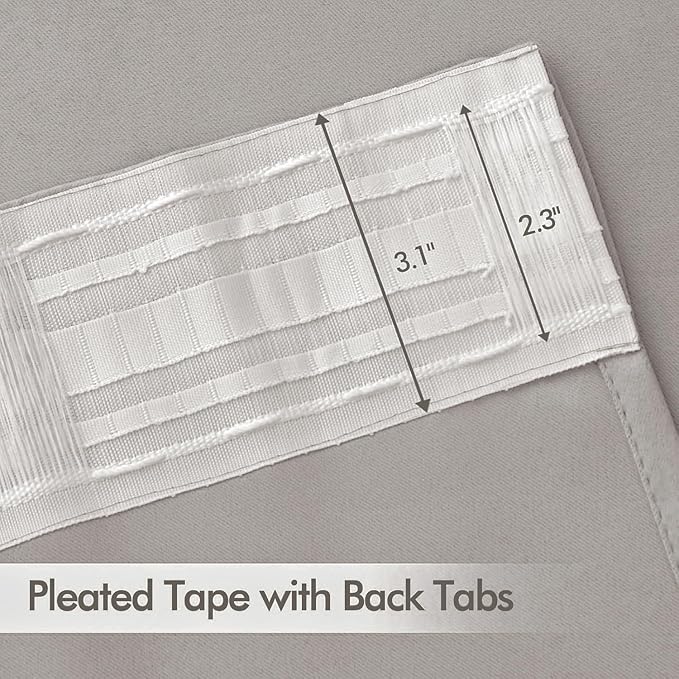 MIULEE Stone Back Tab Blackout Curtains 120 Inch Long 2 Panels Set