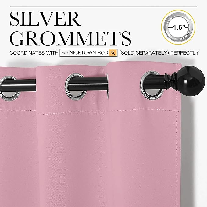 NICETOWN Bedroom Curtain Panels Blackout Draperies, Thermal Insulated Solid