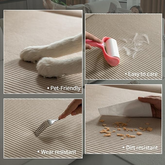 OHSIO Sectional Couch Covers, Wear Resistant Stretch Sofa Covers Washable Soft Couch Cushion Covers Anti Slip Furniture Protector Sofa Slipcovers for Pets (3 Pieces 3 Seaters Cover, Light Brown)
