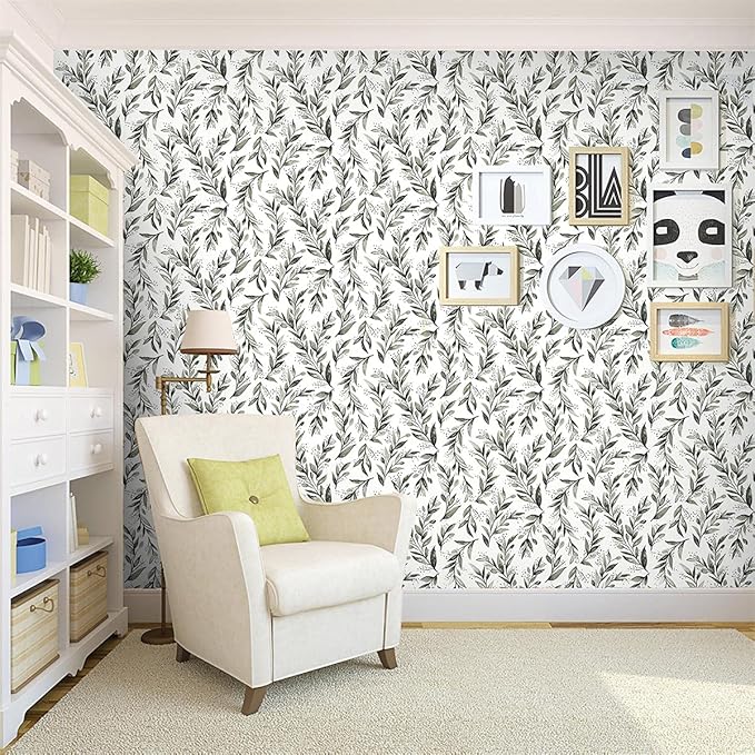 Livebor Green Leaf Peel and Stick Wallpaper Olive Leaf Contact Paper 17.7inch x