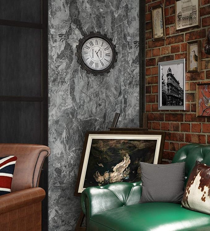 Livelynine 15.8X394 Inch Textured Concrete Wallpaper Peel and Stick Mural