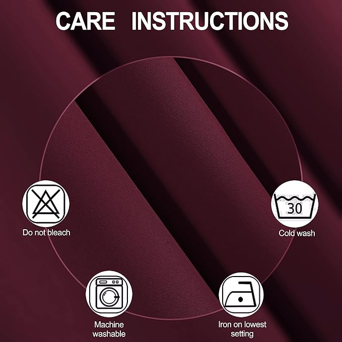 LEMOMO Blackout Curtains 66 x 84 inch/Burgundy Red Curtains Set of 2