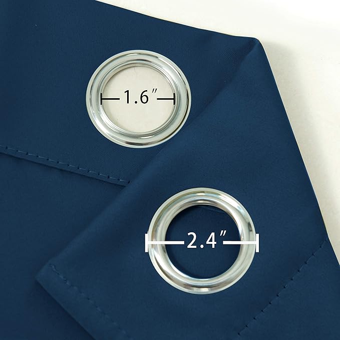 LEMOMO Blackout Curtains 52 x 63 inch/Navy Blue Curtains Set of 2