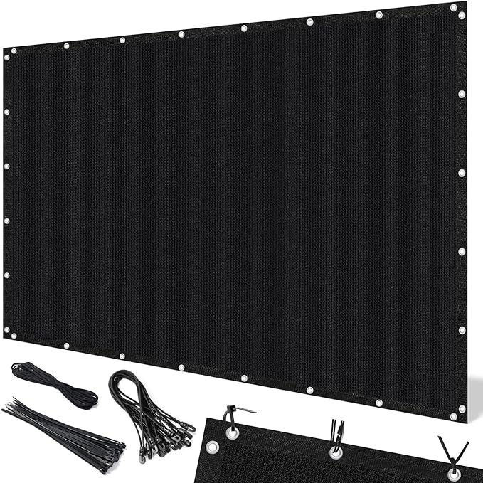 Artpuch 90% Sun Shade Cloth, 4 x 6 FT Pergola Shade Cover Canopy with Grommets, Sun Screen Fabric Tarp for Patio, Outdoor, Garden, Backyard, Black