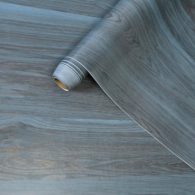 Peacock Blue Wallpaper Wood Grain Contact Paper