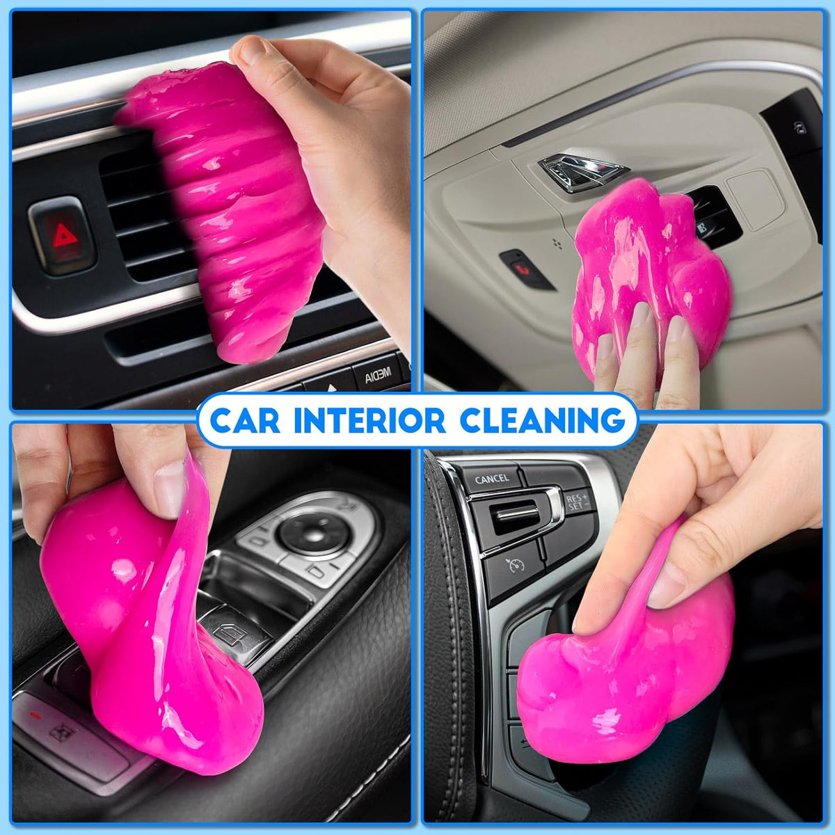 Car Cleaning Gel, 2 Pack Car Cleaning Putty, Universal Auto Deatiling Tools, Reusable Interior Cleaner for Car Keyboard Air Vent, Car Slime Cleaner Dust Cleaning Gel