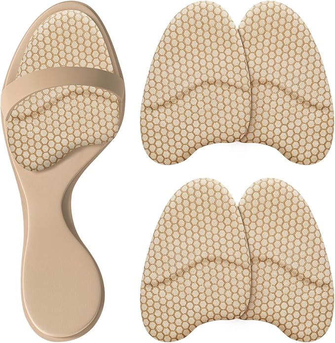 Metatarsal Pads for Women, Ball of Foot Cushions, Heel Inserts, High Heel Comfort Pads (2 Pairs), Anti Slip, Invisible Design
