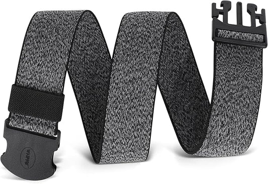 WHIPPY Mens Elastic Stretch Belt Unisex Adventure Web Belt for Women Men with Non-Metal Buckle Adjustable Belts
