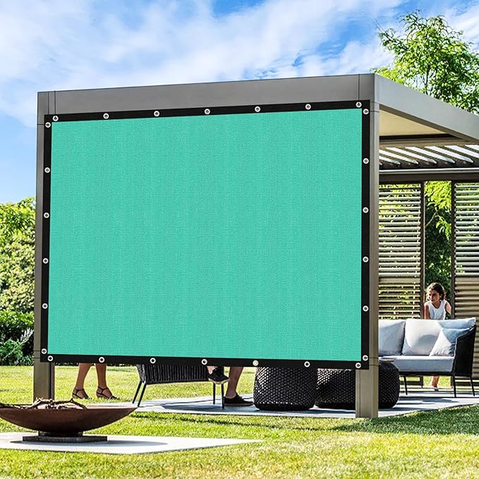 Artpuch Outdoor Pergola Shade Cover 6' X 14' Sun Shade Cloth with Grommets, 90% UV Protection Canopy Patio Privacy Screen (Customized Available) GN107, Turquoise
