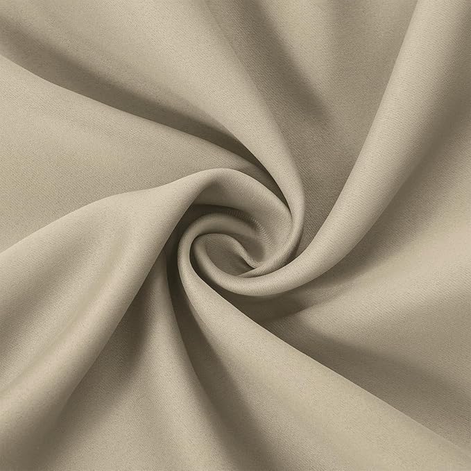 LEMOMO Beige Thermal Blackout Curtains/52 x 54 Inch/Set of 2 Panels Room
