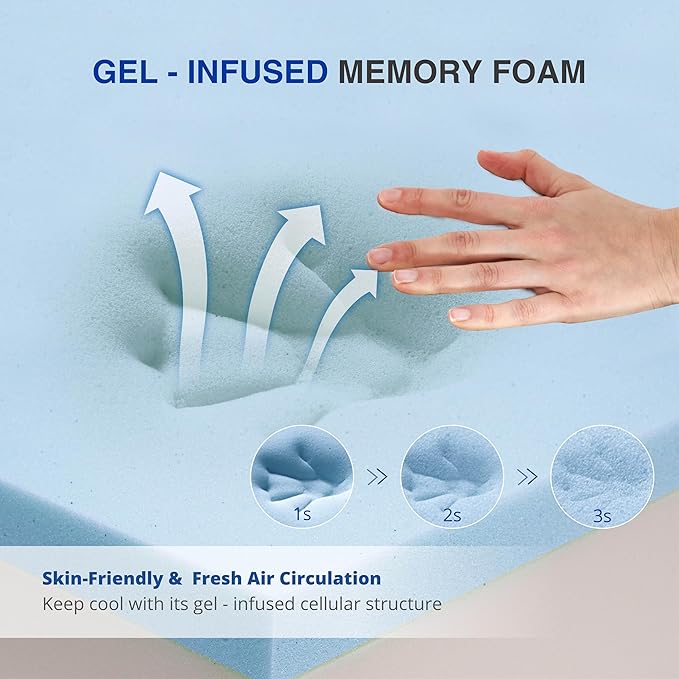 6 Inch Twin Gel Cooling Memory Foam Mattress, Pressure Relief, Medium Firm Support，Bed in a Box, Twin Mattress for Kids, CertiPUR-US Certified