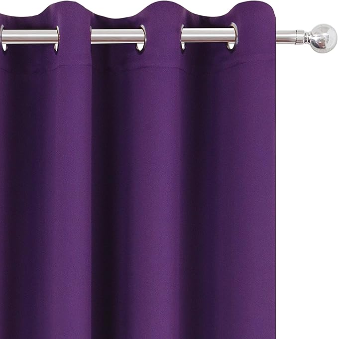 LEMOMO Blackout Curtains 66 x 84 inch/Purple Curtains Set of 2 Panels/Thermal