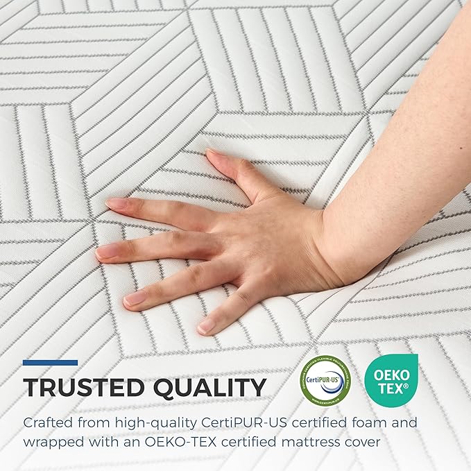 FATHOM Firm Twin Mattress 6 Inch Memory Foam Mattress Twin Size Bed in a Box for Back Pain Relief and Cool Sleep with Gel Foam and Removeable Fiberglass Free Cover, CertiPUR-US Certified
