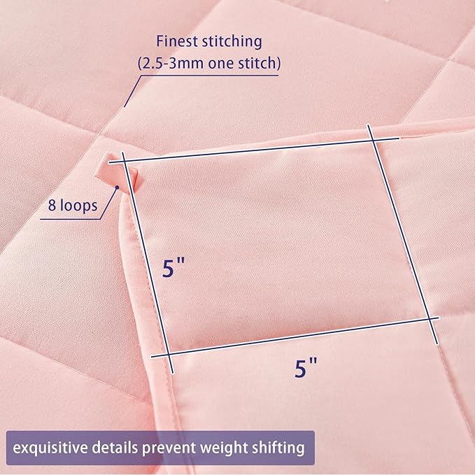 yescool Weighted Blanket for Adults (30 lbs, 88" x 104", Pink) Cooling Heavy Blanket for Sleeping Perfect for 290-310 lbs, King Size Breathable Blanket with Premium Glass Bead, Machine Washable